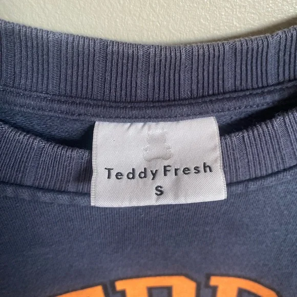 Teddy Fresh University Dark Blue Sweatershirt Size Small - Picture 5 of 7